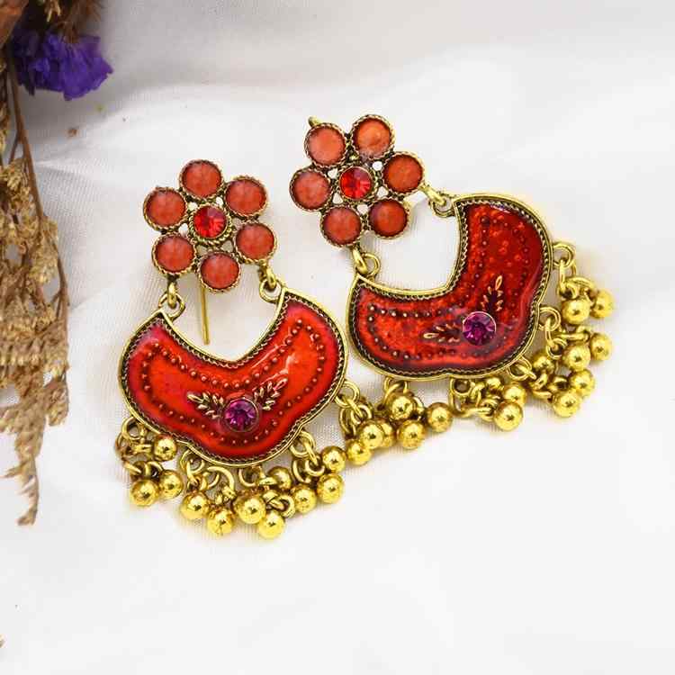 ピアス 民族風 オイルを 散りばめた 新型 多層 ベル タッセル イヤリング ストリート フォトグラフィー..