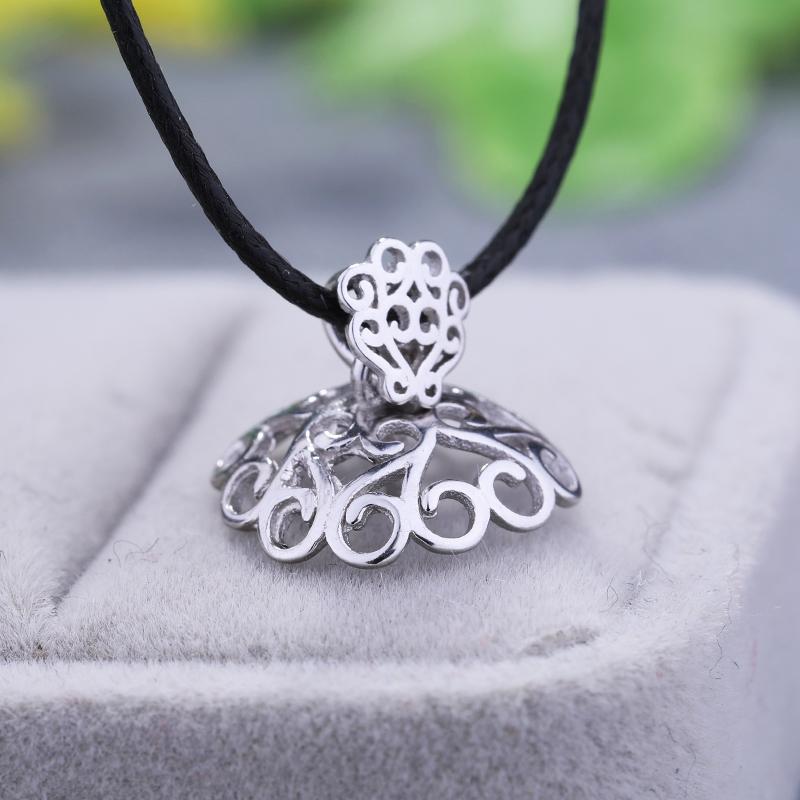 ペンダント トップ 空ホルダー S925 シルバーラウンド ビーズ バックル ペンダント バックル ヘッド ラウンド ビーズ パール ビーズ