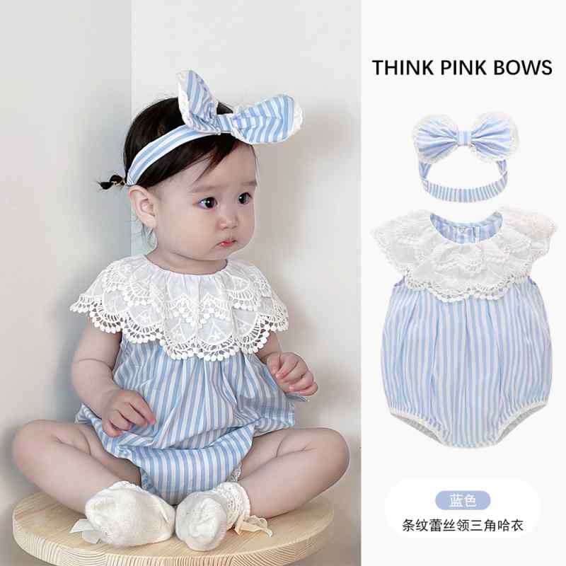 ベビー バッグ サマー ドレス スタイリッシュ プリンセス ロンパース 女の子 赤ちゃん 夏 ストライプ ..