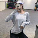 レディース ゆったり スポーツ トップス 女性 ヨガ ウェア 長袖 秋冬 トレーニング スリム ネット フィットネス T シャツ