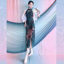 春夏 レトロ ダンス チャイナ ドレス ジャケット 衣装 中国 エスニック 弾性 ボディ チャーム ツーピース 練習 パフォーマンス 大人用 スパンコール メッ...