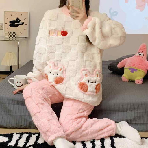 パジャマ レディース 冬 コーラル ベルベット フランネル 厚手 ウサギ かわいい 春秋 スーツ ホームウェア ラウンドネック ナイトウェア ルームウェア パジャマ レディース 冬 コーラル ベルベット フランネル 厚手 ウサギ かわいい 春秋 スーツ ホームウェア ラウンドネック ナイトウェア ルームウェア