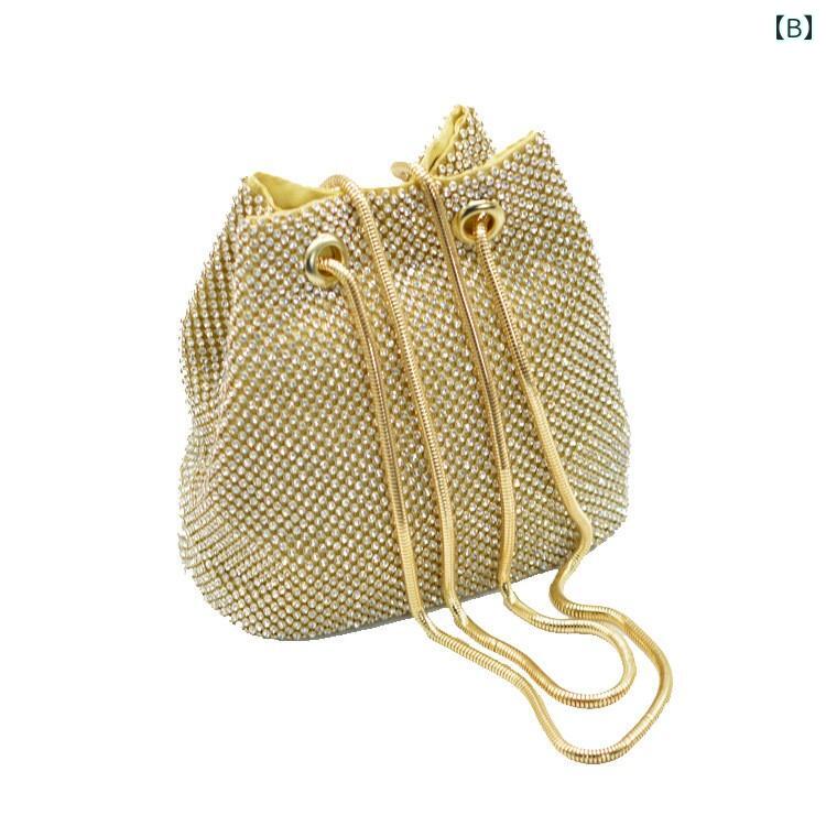 レディース バッグ ファッション スパンコール ラトーン ディナーバッグ イブニングバッグ バンケット ネット バケットバッグ 女性用 巾着