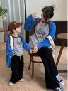 親子服 家族 ペアルック レディース 大人用 キッズ 子供 親子 リンク コーデ お揃い レジャー トラベル 記念写真 長袖 スウェット トップス 秋 韓国