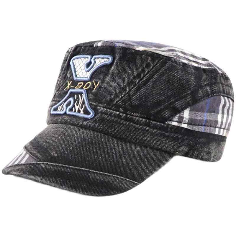 ワークキャップ おしゃれ 子供用 帽子 カウボーイハット フラット トップハット 男の子用 屋外用 日焼け防止 バイザー 小学生用 ひさし帽 日除け帽子 デニム 短いつば