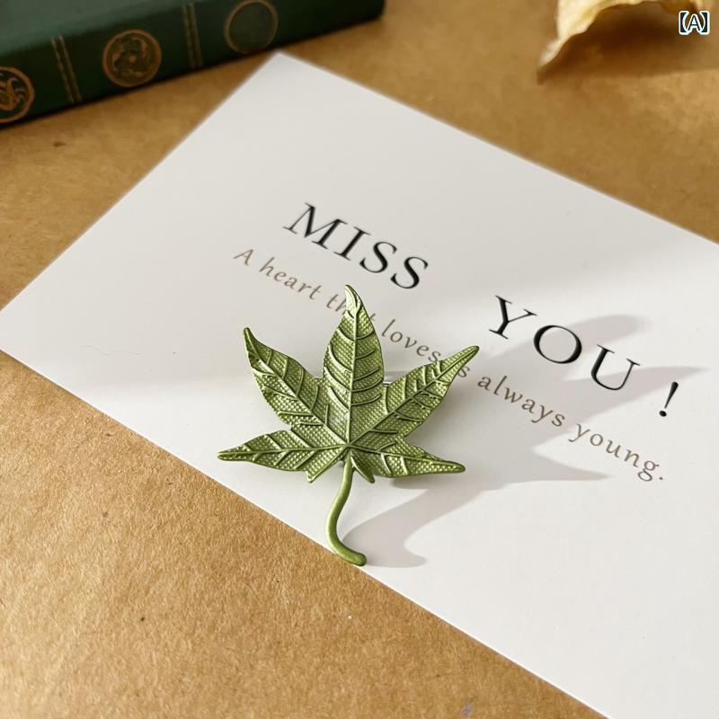 楽天way-ugoブローチ イチョウの葉 メイプルリーフ アクセサリー キュート エレガント 入学式 卒業式 上品 ギフト レディース ファッション