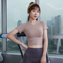 レディース スポーツ フィットネス トレーニング ウェア ジム ファッション ヨガ ウェア 女性用 ランニング タイト トップス Tシャツ スリム 美しい 背中 半袖 春夏 プロ