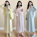 ワンピース マタニティ 夏 長袖 タイダイ柄 グラデーション 軽量 日焼け防止 カラフル ツーピースセット レディース ファッション