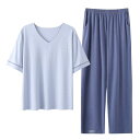 パジャマ ルームウェア セット ナイトウェア 清涼感 レディース 綿 半袖 パンツ 大きいサイズ ホーム 服 薄手 夏