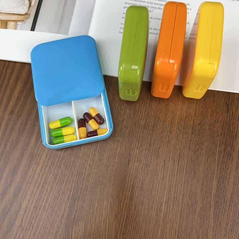 薬ケース 高齢者 ミニ 小さいサイズ 持ち運び可 旅行 外出 家庭用 便利 保管 分類 収納 ボックス 仕切り スライド セット オレンジ 黄 青