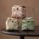 茶道具 収納袋 刺繍 錦織 布 巾着 バッグ ポーチ 手提げ 御物袋 綿 ティーカップ ポット 湯呑 急須 コップ 茶碗 容器 持ち運び ポータブル 雑貨 小物...