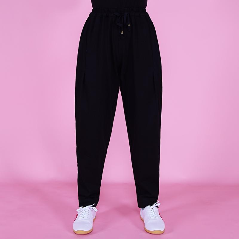 太極拳パンツ メンズ レディース 綿 ロング丈 ゆったり ソフト 吸湿 通気 オールシーズン 練習着 武道 トレーニング シンプル カジュアル 無地 白 黒 グ...