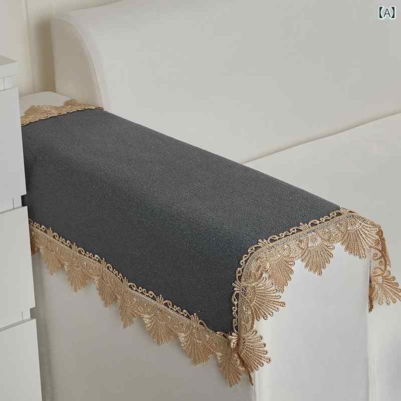 ソファー 肘掛 クッション カバー かけるだけ 滑り止め 北欧 アームレスト おしゃれ 爪とぎ 猫対策 傷 汚れ 防止 保護 防水 インテリア 用品 両面 ラグジュアリー ヨーロピアン シンプル モダン 長方形 四角 レース グレー ベージュ カーキ