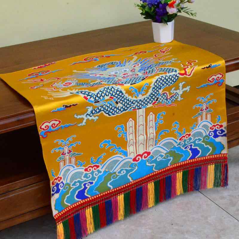 テーブルクロス おしゃれ 仏教 ドラゴン 辰 龍 チベット 装飾 インテリア エスニック 家庭用 ホール レ..