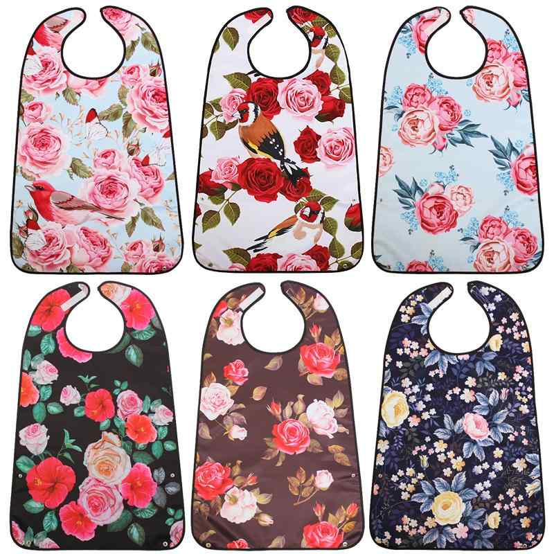 介護用エプロン 食事 大人 高齢者 シニア レディース 防水 防油 施設 老人ホーム 入院 食べこぼし キャッチ お手入れ簡単 おしゃれ 花柄