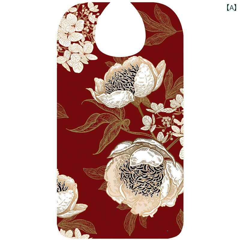 介護用エプロン 食事 大人 高齢者 シニア 男女兼用 PU 防水 防油 施設 老人ホーム 入院 食べこぼし キャッチ お手入れ簡単 おしゃれ 花柄 チェック柄 ...