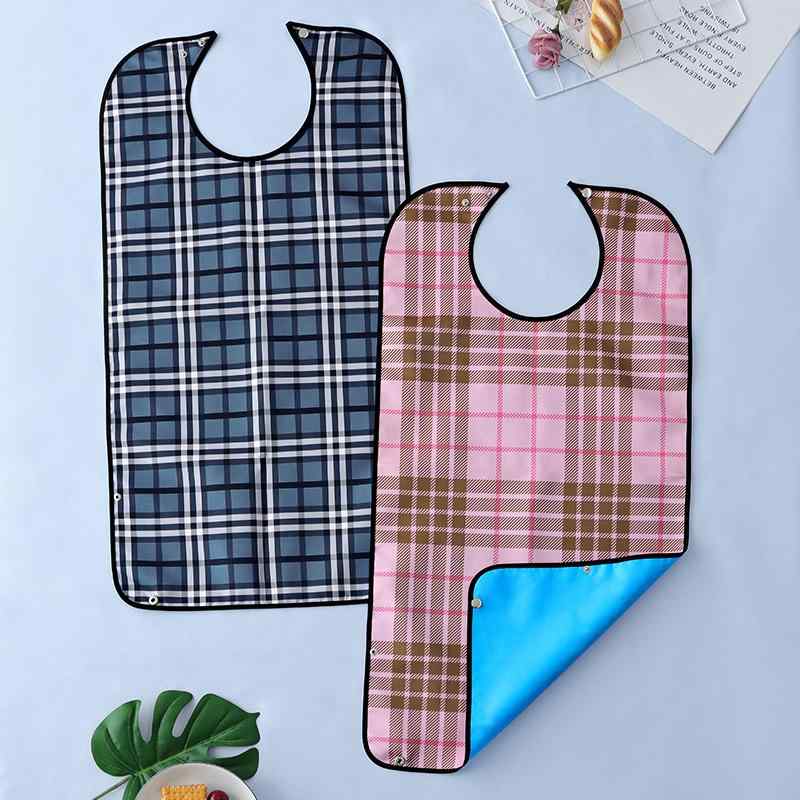 介護用エプロン 食事 大人 高齢者 シニア 男女兼用 通気性 防水 耐油 施設 老人ホーム 入院 前掛け 食べこぼし キャッチ おしゃれ チェック柄 緑 青 グ...