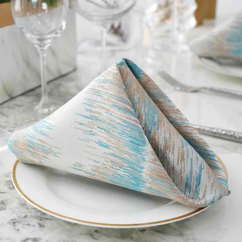 テーブル ナプキン ヨーロピアン クロス 口布 ダイニング 食卓 小物 四角形 ホテル レストラン 結婚式 パーティ テーブルコーディネート エレガント 青 白 グレー