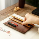 筆置き 書道 おしゃれ ウォールナット 無垢材 木製 置物 習字 絵画 水彩 墨床 文房具 レトロ ナチュラル 装飾品 事務用品 シンプル