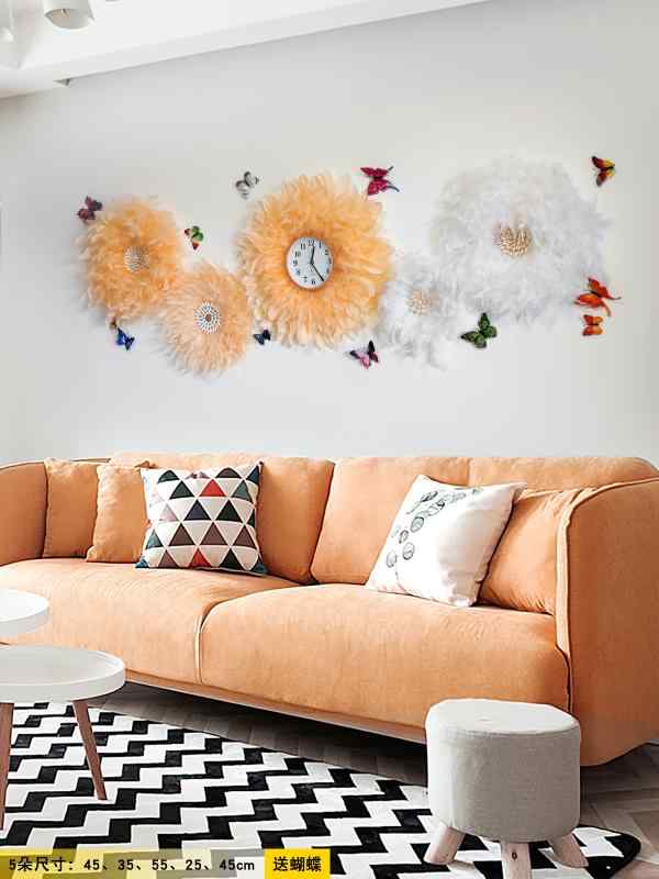 ウォールデコレーション インテリア 雑貨 おしゃれ 装飾品 羽 フラワー 創造的な アート 壁掛け リビング 玄関 華やか アレンジ 自在 北欧