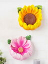 ウォールデコレーション インテリア 雑貨 おしゃれ 装飾品 立体 花 収納 壁掛け 小物入れ 温度計 玄関 寝室 北欧 樹脂 ひまわり かすみ草 モチーフ
