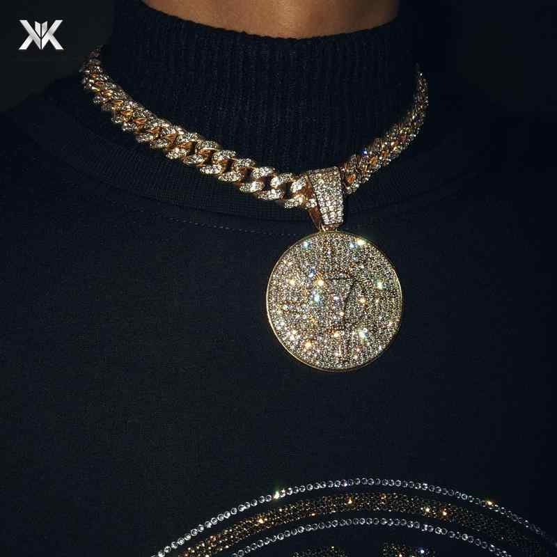 ネックレス メンズ アクセサリー 極太 ヒップホップ ペンダント セット 合金 大きい 象嵌 ショート キューバ チェーン ラインストーン シルバー ゴールド