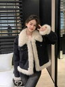 デニムジャケット 冬 レディース ショート ファー 厚手 春秋 女性 防寒 暖かい あったか ポケット 黒 おしゃれ カジュアル ゆったり フード無し