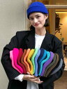 ニット帽 レディース メンズ カジュアル 帽子 無地 ウール 秋冬 韓国 暖かい メロン帽 防寒 ピンク ブラック ブルー