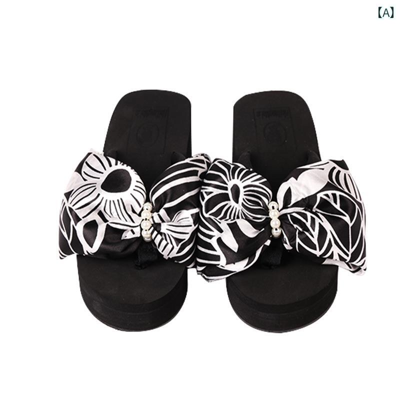 サンダル ビーチ シューズ レディース 夏休み アウトドア用 リボン 厚底 万能 ファッション カジュアル..