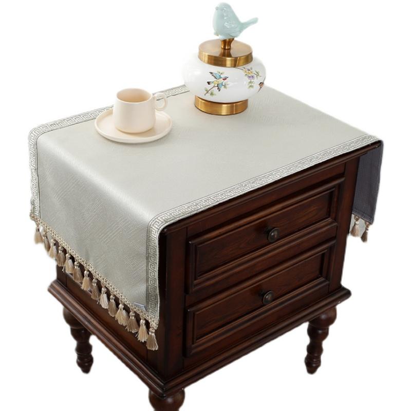 サイド テーブルクロス おしゃれ キャビネット 中国風 ベッド カバー 布 シンプル モダン ほこりよけ ..