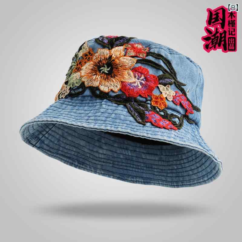 バケハ レディース 秋 おしゃれ 帽子 女性 春夏 レディース エスニック 刺繍 デニム フィッシャーマン アウトドア 日焼け防止 旅行 ストリート バケットハット