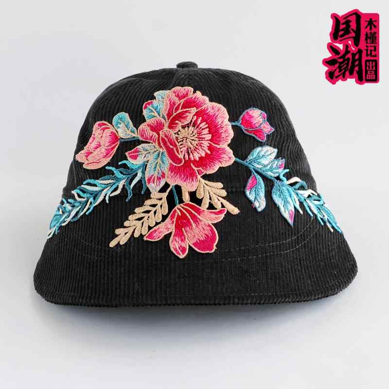 ハット レディース 帽子 おしゃれ 女性 刺繍 花 個性 日よけ キャップ ロング つば広 日よけ 春夏 エスニック