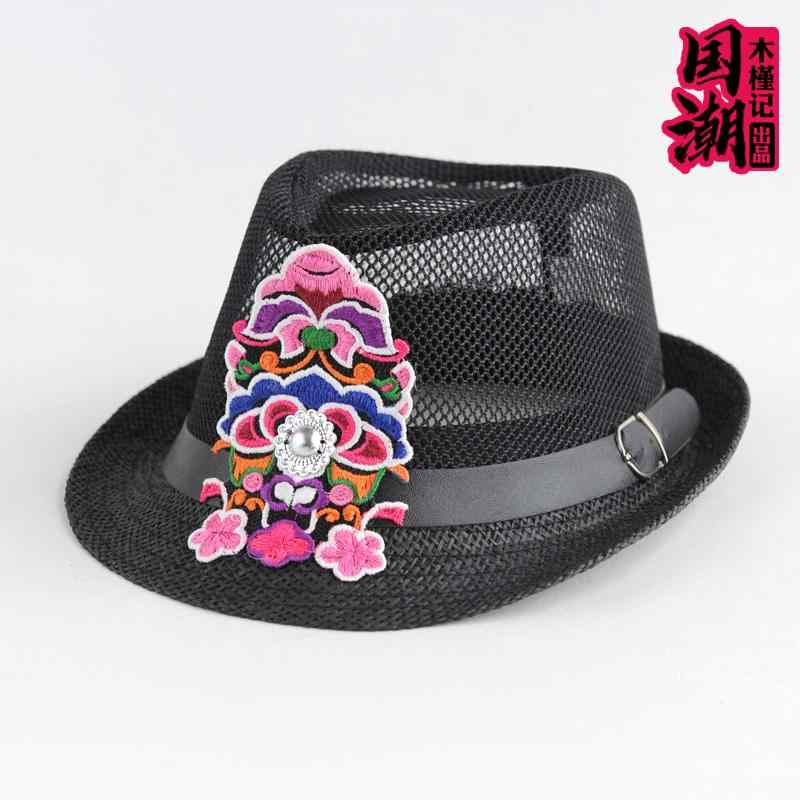 ハット レディース 帽子 おしゃれ 中国 な エスニック 刺繍 花 多用途 通気性 ジャズ 春夏 カジュアル..