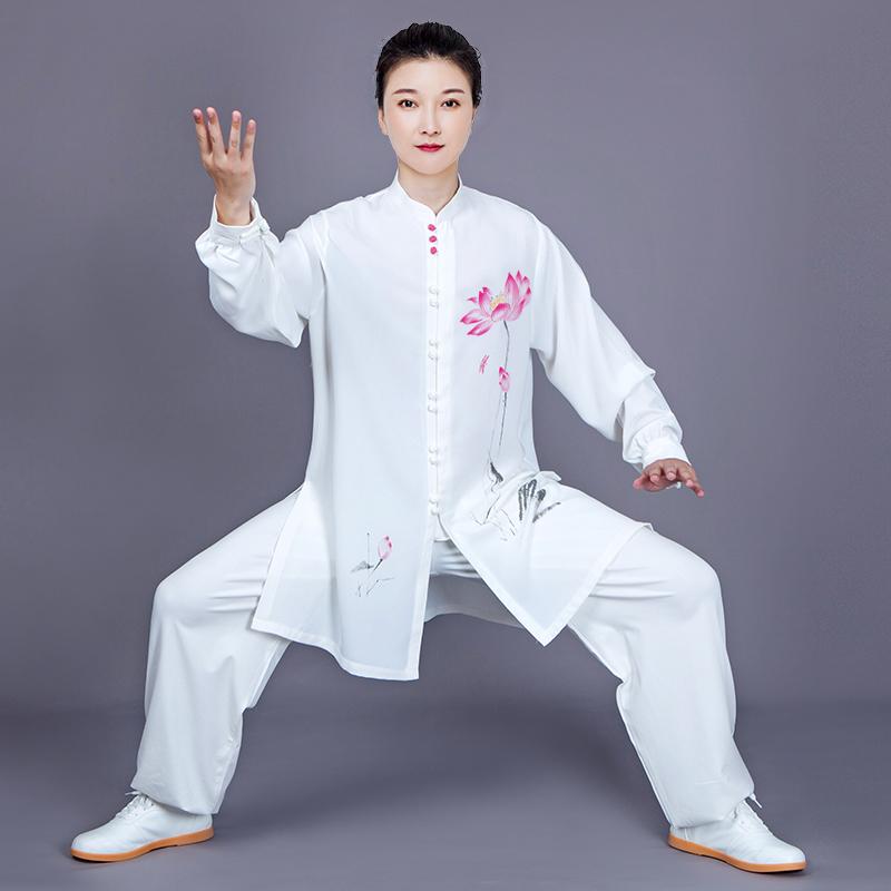 太極拳 服 レディース メンズ 春秋 長袖 半袖 上下セット ミドル丈 練習 パフォーマンス カンフー 武術 通気性 柔らかい 快適 ポケット付 カジュアル 大...