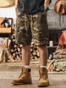 迷彩 ハーフパンツ メンズ 紳士服 パンツ ショートパンツ 夏 アメリカン レトロ カモフラ ミリタリー アウトドア キャンプ カーゴパンツ コットン 大きいサ...