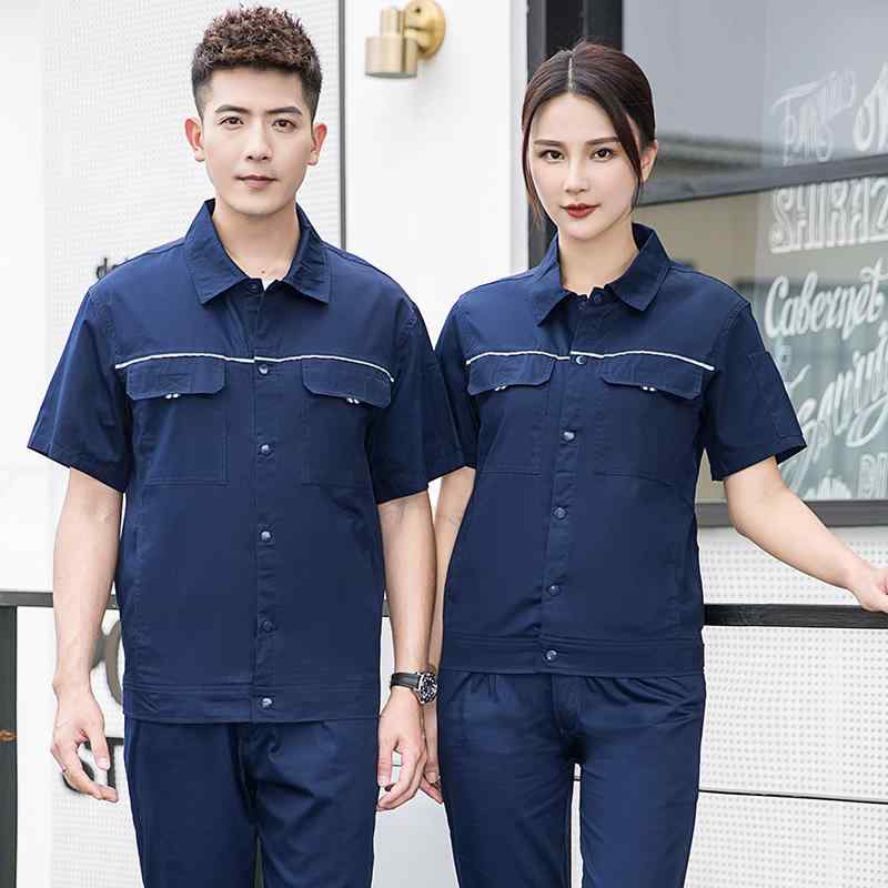 綿 エンジニアリング コットン メンズ レディース ワークショップ 半袖 溶接 機械 修理 労働 工場 制服..