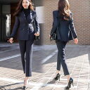 パンツスーツ レディース セットアップ フォーマル かわいい 通勤 入学式 セレモニー ウール ポリエステル 厚手 春秋 ダブルブレスト ジャケット 長袖 ミドル丈 チェック柄 紺 黒 ネイビー
