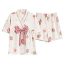 サウナ 服 岩盤浴 ウェア 女性用 パジャマ 部屋着 レディース 薄手 半袖 半ズボン 取り外し 可能 カップ付き ウエスト ゴム プルオーバー リボン かわいい 夏 綿