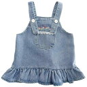 ジャンパースカート 子ども ベビー 女の子 春秋 ボトムス サロペット オーバーオール デニム ポケット フリル 刺繍 トップス シャツ 長袖 セットアップ 単...