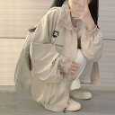 ウインドブレーカー レディース 春秋 ジャケット ゆったり カジュアル ジップアップ お出かけ アウトドア シンプル おしゃれ レトロ 大きいサイズ アプリコッ...