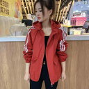 ウインドブレーカー レディース 春秋 ジャンパー アウター アウトドア スポーツ観戦 お出かけ カジュアル おしゃれ ゆったり フード ジップアップ 韓国 3本...