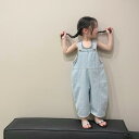 オーバーオール キッズ サロペット 子供 デニム 春夏 男の子 女の子 韓国 長ズボン ボトムス ゆったり シンプル 無地 カジュアル