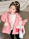 ウインドブレーカー キッズ 女の子 ジュニア 春秋 上着 アウター ジャンパー カジュアル アウトドア スポーツ ジップアップ フード おしゃれ ピンク
