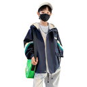 ウインドブレーカー キッズ 男の子 子供服 ジュニア 春秋 上着 アウター ジャンパー カジュアル アウトドア スポーツ ジップアップ フード おしゃれ 大きいサイズ 紺