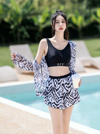 セパレート 水着 レディース ボクサー ブリーフ スポーツ 3点 セット スリム 長袖 女性 黒 白 ゼブラ柄 プリント ゴーグル スイミング キャップ カジュアル セパレート 水着 レディース ボクサー ブリーフ スポーツ 3点 セット スリム 長袖 女性 黒 白 ゼブラ柄 プリント ゴーグル スイミング キャップ カジュアル