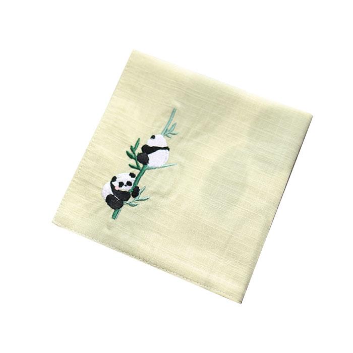 ハンカチ プレゼント 女性 母の日 中国風 綿 パンダ 竹 刺繍 携帯用 吸汗 正方形 かわいい 送別会 退職..