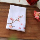 ハンカチ プレゼント 女性 母の日 綿 レトロ 竹 梅 花柄 刺繍 男女兼用 携帯用 小さめ 正方形 手ぬぐい 吸汗性 柔らかい 退職 送別会 上品 シンプル ...