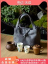茶道具 仕覆 御物袋 旅行 ティーセット 収納袋 バッグ ポータブル 布 綿 リネン キルティング 巾着 厚手 ポット カップ 中国茶 おしゃれ チャイナ風 シ...