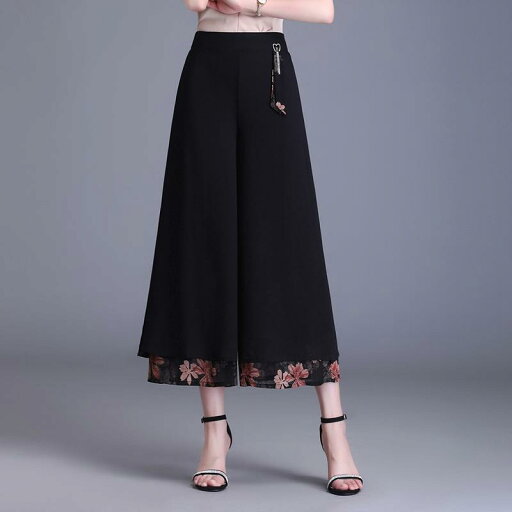 ガウチョパンツ レディース 春夏 八分丈 スリット ハイウエスト シフォン ワイドレッグ クロップド 着痩せ 体型カバー 通気性 吸湿性 快適 カジュアル 花柄 きれいめ 黒 大きいサイズ ガウチョパンツ レディース 春夏 八分丈 スリット ハイウエスト シフォン ワイドレッグ クロップド 着痩せ 体型カバー 通気性 吸湿性 快適 カジュアル 花柄 きれいめ 黒 大きいサイズ