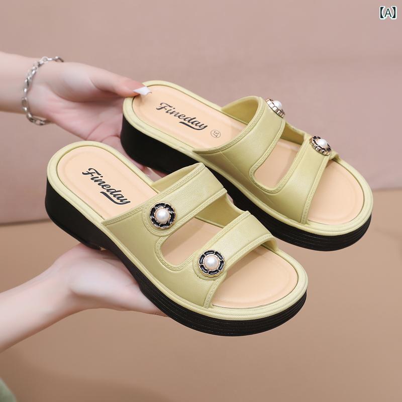 サンダル 夏 アウトドア 厚底 ミッドヒール レディース スリッパ おしゃれ 入浴 室内 滑り止め ソフトソール 柔らかい 女性用